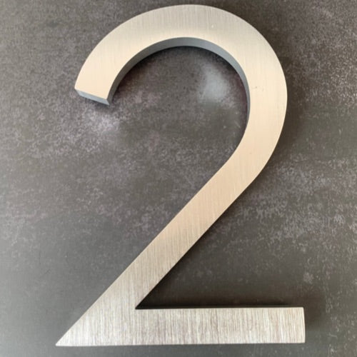 Floating House Numbers - Silver 155mm