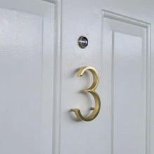 Load image into Gallery viewer, Floating House Numbers - Brass 125mm - Floating House Numbers
