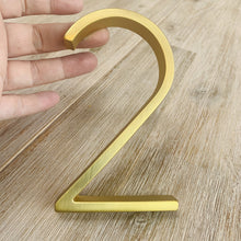 Load image into Gallery viewer, Floating House Numbers - Brass 125mm - Floating House Numbers
