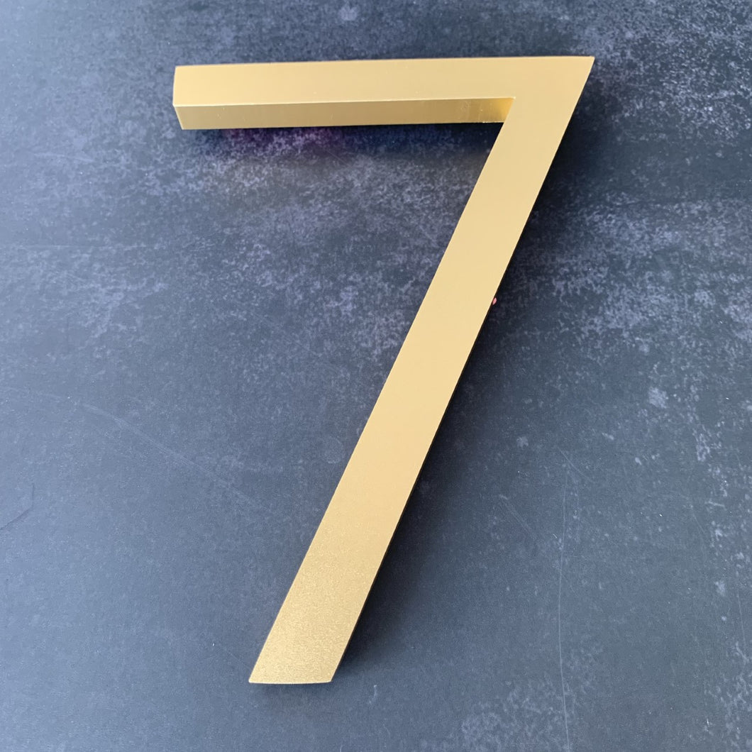 Floating House Numbers - Golden 155mm